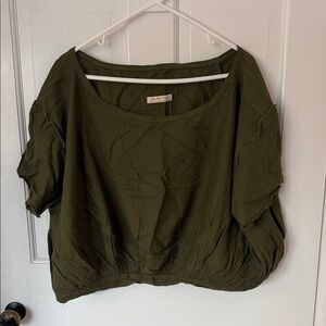Free People Adventurer Olive Green Women's Top XL